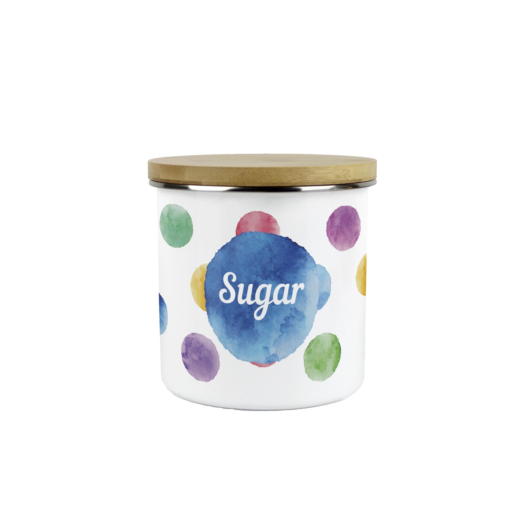 Multicolour Polka Dots Sugar Canister - Kitchen Storage Jar Housewarming Gift