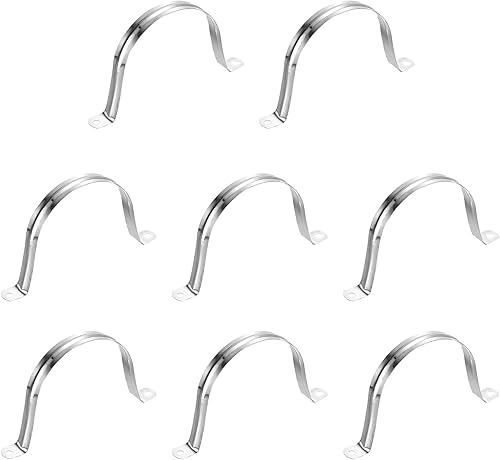 Miniatura 30 de uxcell 6 correas rígidas de tubo, 4.331 in (4.33 pulgadas) 201 de acero inoxidable 201 con 2 agujeros en forma de U, abrazaderas de tubo para fijar