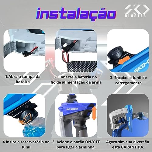 Kit com Duas Armas de Brinquedo Lançador de Bolinhas de Gel Blaster Metralhadora com 20000 Munições