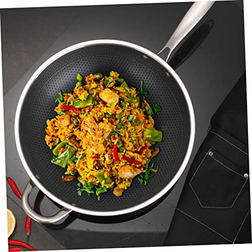 Wok de acero inoxidable antiadherente para estufa miniatura 3