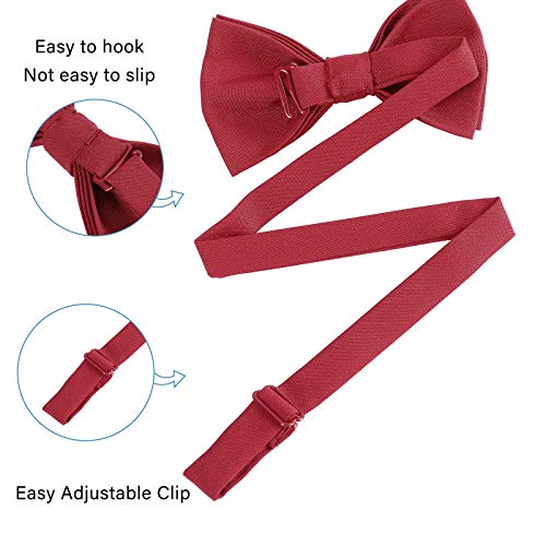 Image of WELROG Classic Pre-Tied Bow Tie for Children & Adults Solid Color Adjustable Bowtie
