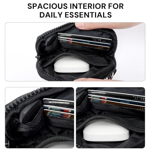 Image of YDF The Iris Wallet for Women Mini Zip Card Case with Clear ID Window Zipper Coin Purse Lightweight Portable Keychain Wallet