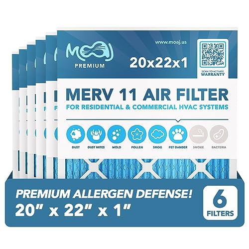MOAJ Premium Allergen Defense 20x22x1 MERV 11 (6-Pack)