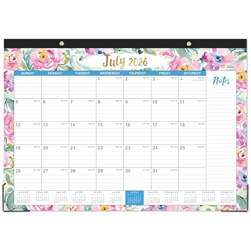 Desk Calendar 2026-2027 - Jul. 2026 - Dec. 2027 18 Months Large Monthly Desk Calendar 2026-2027 17 x 12 Desk Pad Large Ruled Blocks To-do List & Notes