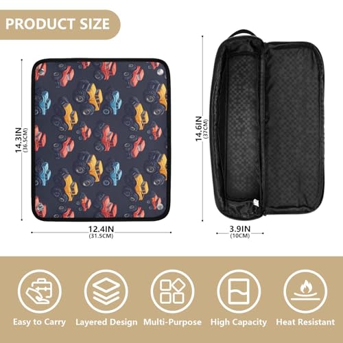 Bolsa de viaje resistente al calor Monster Car Marble para herramientas de cabello, con estera para plancha, organizador portátil para planchas, rizadores y accesorios de cuidado capilar miniatura 4