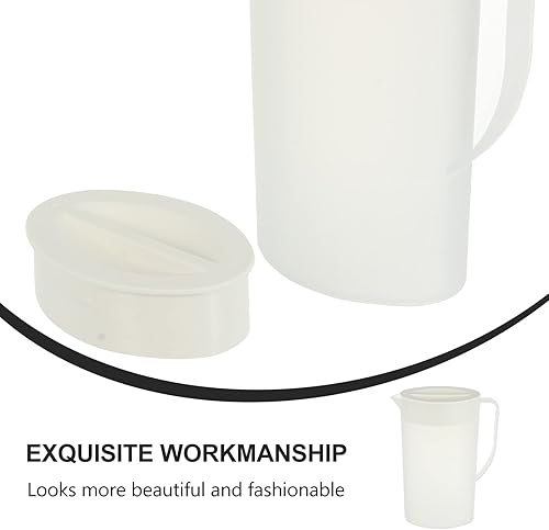 Miniatura 5 de Jarra de plástico HEMOTON con tapa y mango resistente al calor, jarra de agua fría y caliente, jarra de agua para zumos, bebidas, camping, picnics