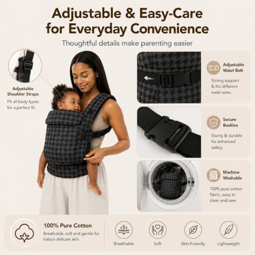 Image of Baby Carrier Newborn to Toddler,Cotton Infant Carrier,7-40lbs Baby Carrier