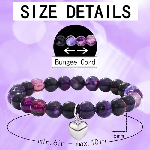 Inspirational Amethyst Purple Bracelets Gifts for Women Get Well Bracelets Gifts, Healing Relaxation Bracelet Gifts Relief Depression Anxiety Stress Bracelet4