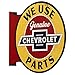 Chevrolet Genuine Parts Flanged Wall Sign - an Officially Licensed Product Great Addition to Add What You Love to Your Home/Garage Decor