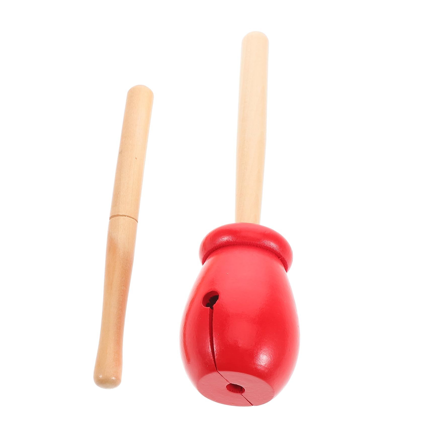 UPKOCH1 Set Longkou Bangzi Musical Instruments Educational Toys Percussion Instruments Percussion Instrument Drum Bell Support Rod Chinese Handheld Percussion Wood Block Red Wooden