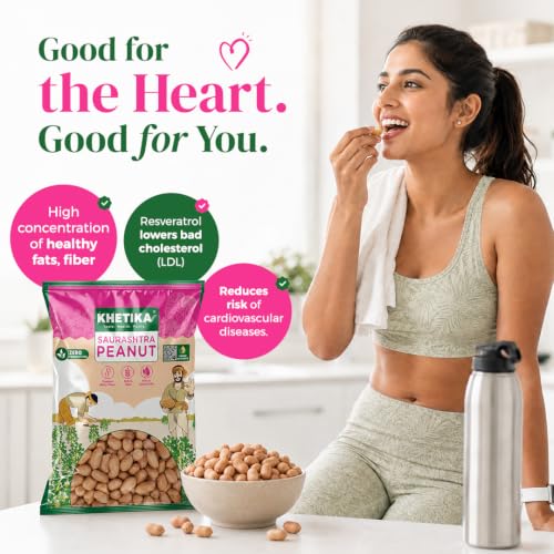 Image of Khetika Peanuts 500g Origin Saurashtra, Fit for Fasting, Moongfali, Rich in Protien & Fiber, (Pallilu)