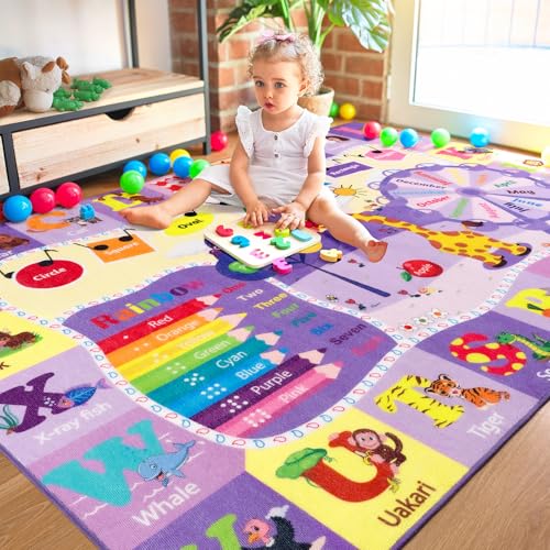 image for B BENRON Kids Rugs for Playroom Bedroom Classroom Nursery, Non-Slip an