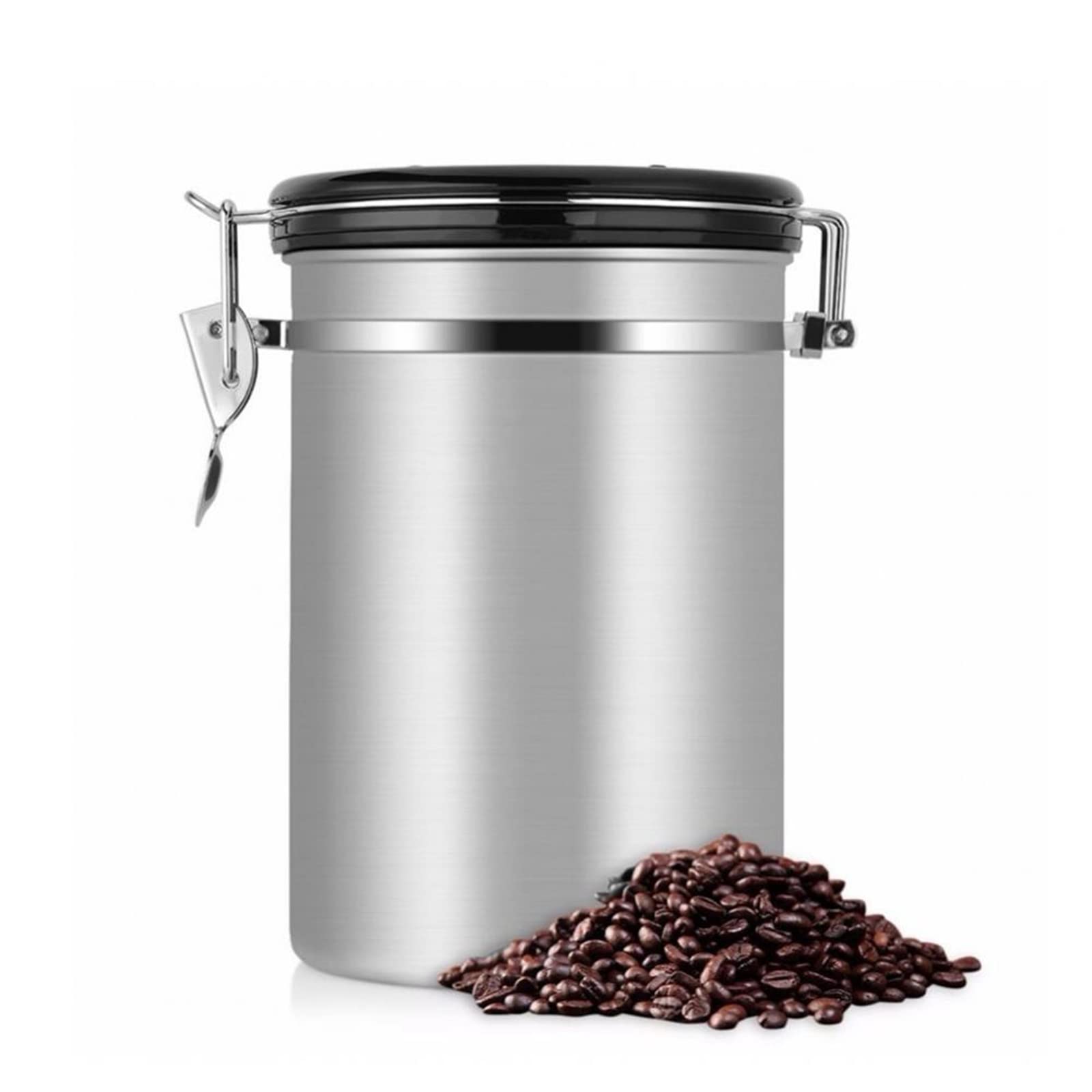 JINGYAN Storage Jars Vacuum Sealed Coffee Tea Storage Container Airtight Can Stainless Steel Canister With Scoop