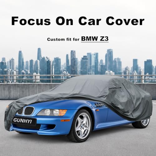 Image of GUNHYI Premium Car Cover Custom Fit BMW Z3, 16 Layers Heavy Duty Car Cover Waterproof All Weather with Zipper Door for Sun Rain Snow Dust Uv Protection