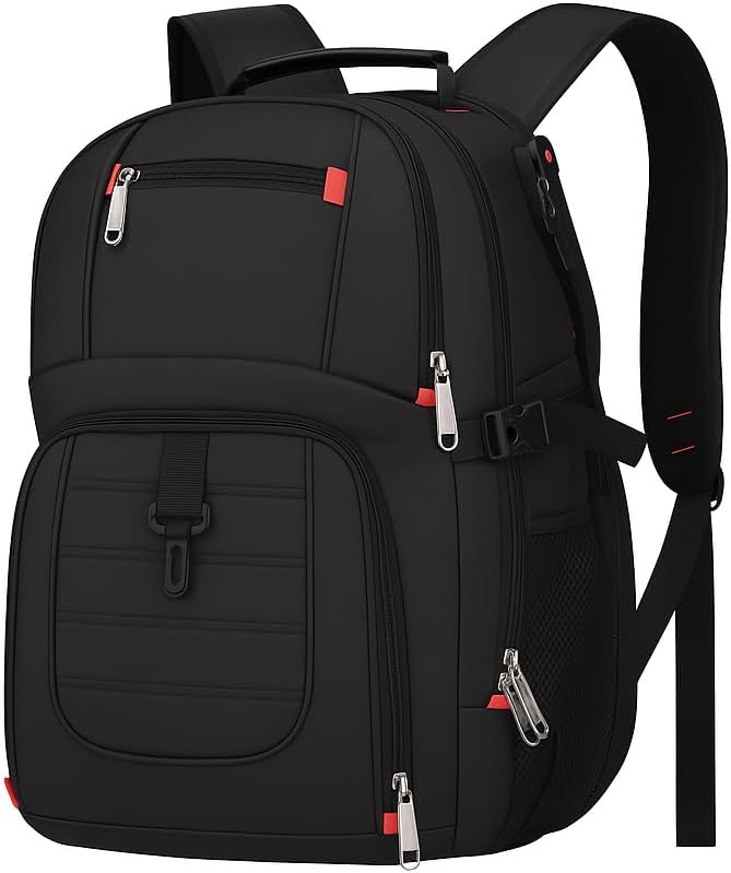 RELY+ Extra Large 50L Travel Laptop Backpack with USB Charging Port, College Backpack, Airline Approved Business Work Bag, Fits 17-Inch Computer for Men & Women