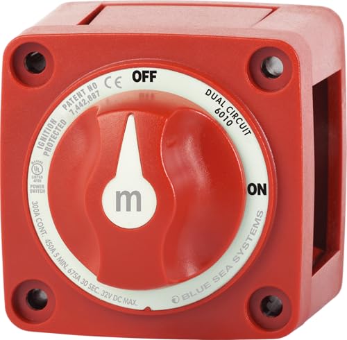 Image of Blue Sea Systems Mini Dual Circuit Battery Switch, Red, 6010 m‑Series