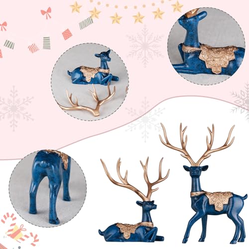 Escultura Decorativa Reno Navideño Azul Pequeño miniatura 7