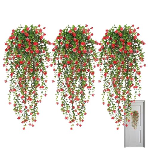 Ivy Vines | Ratán decorativo resistente a los rayos UV | Flores de ratán resistentes a los rayos UV, bonito diseño estético para interiores y exteriores, hogar, jardín, habitación, cocina, oficinas