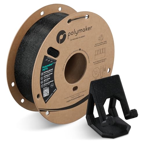 Image of Polymaker PETG Galaxy Black 3D Printer Filament 1.75mm 1kg, High Speed PETG up to 300mm /s, High Strength New Formula, Excellent Layer Adhesion, Warp Free, Compatible with Most 3D Printers
