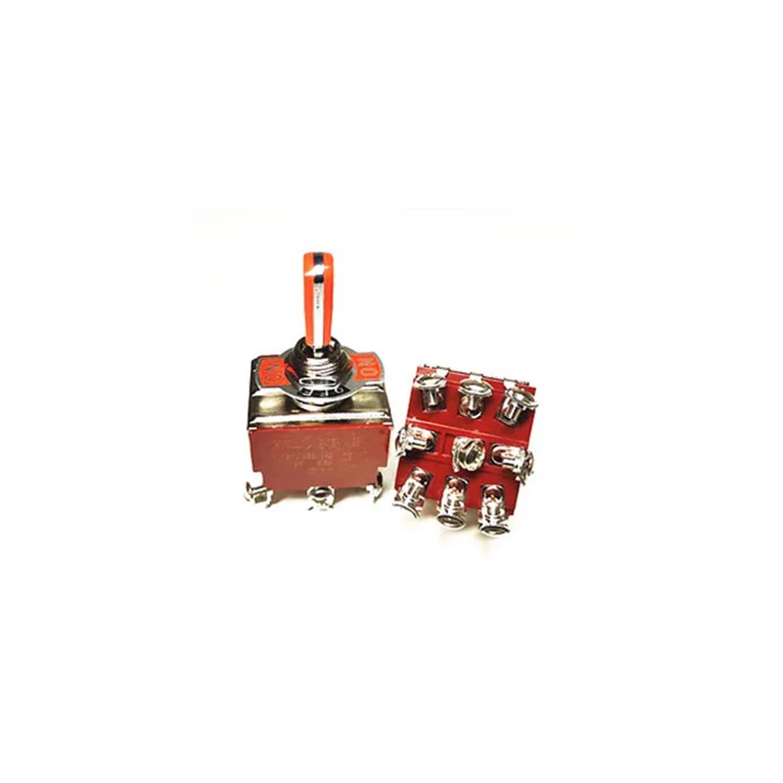 Interrupteur E-Ten 9 broches rouge ON-OFF-ON pour l'aménagement de tableau de commande