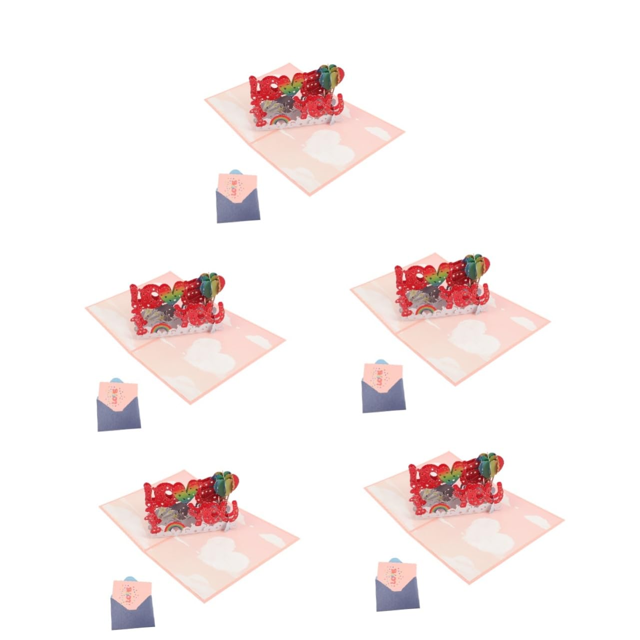 TEHAUX 5ensembles Cartes De Vœux Pour Anniversaire Mariage Saint-valentin Et Fête Des Mères De Carte Personnalisable Avec Messages Touchants