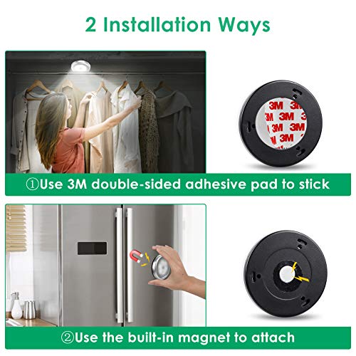 Urpower Closet Lights, Motion Sensor Light Indoor, Battery Powered Led Closet Lights, Stick On Anywhere Motion Night Lights, Stair Lights, Wall Lights For Hallway, Bedroom, Kitchen (White-3 Pack) #TOP3