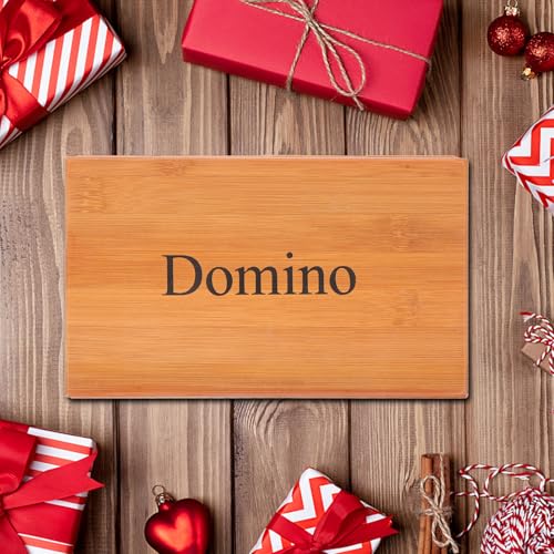 Jeu de dominos interactif en bambou avec boîte de rangement beige - 5