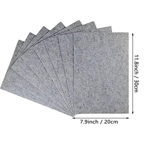 Image of Jtnohx Stiff Felt, 2mm Thick Felt Sheets for Crafts, 8 inchx12 inch Hard Felt Fabric Squares 8Pcs for DIY Projects (Grey Color)