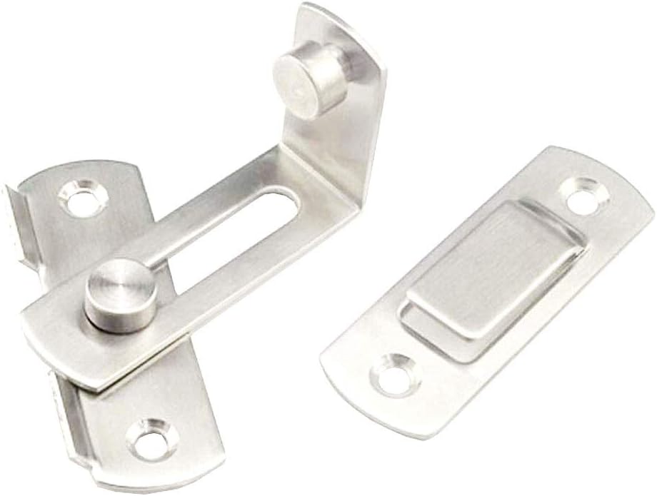 Door Hasp Latch 4 Inch,90 Degree Stainless Steel Safety Home Anti Theft Guard Bolts Action Hardware Sliding Lock Right Angle
