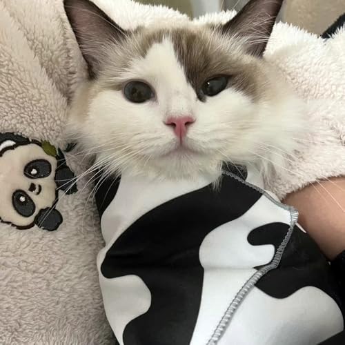 Image of Cat Grooming Wrap Cat Wrap for Cutting Nails Cat Restraint for Nail Clipping to Anti-Runaway /Scratch /Bitten Self-Adherent Soft Cat Swaddle Wrap for Calming & Holding Cat