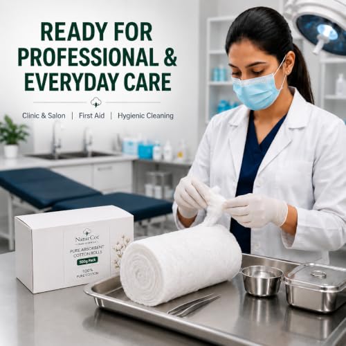 Image of Premium Absorbent Cotton Roll (400g Net Weight, No Paper Tube) | Coreless & 100% Pure | Soft, Lint-Free Bulk Utility for Medical First Aid, Wound Dressing, Baby Care & Hygiene (1 Pack)