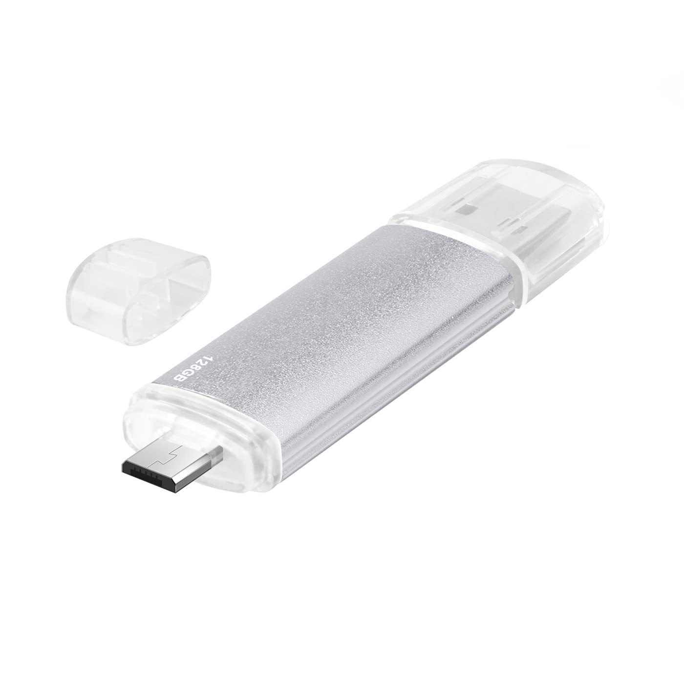 VANSUNY Micro USB Flash Drive 128G OTG Memory Stick for Android Smart Phone, USB Photo Stick Thumb Drive PenDrive for Tablets/Mac/Android Device, Jump Drive Pen Drive for PC (128GB, Silver)