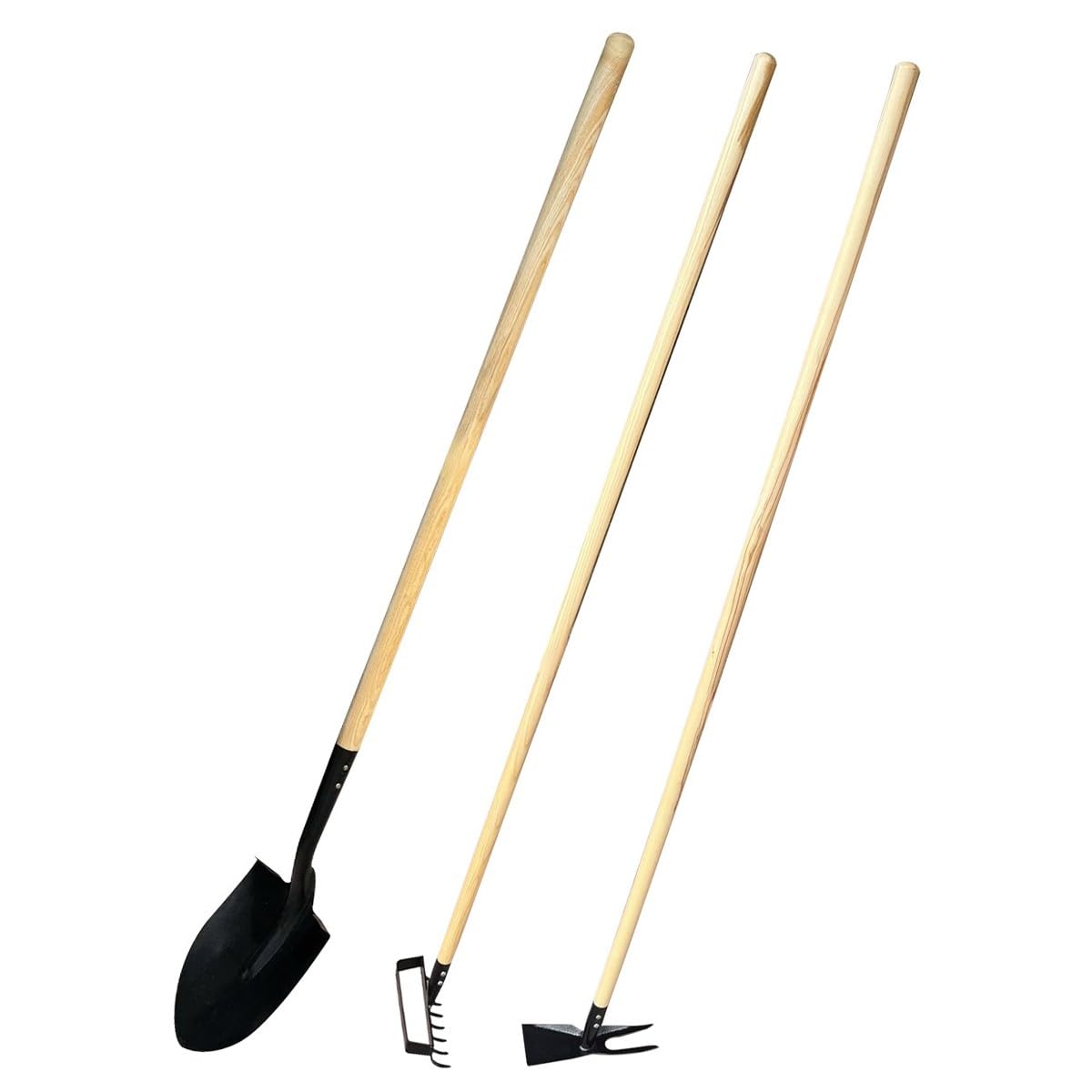 Mon Mobilier Design OGROD Lot d'outils de Jardinage Pelle bêche + râteau + serfouette Panne et Fourche