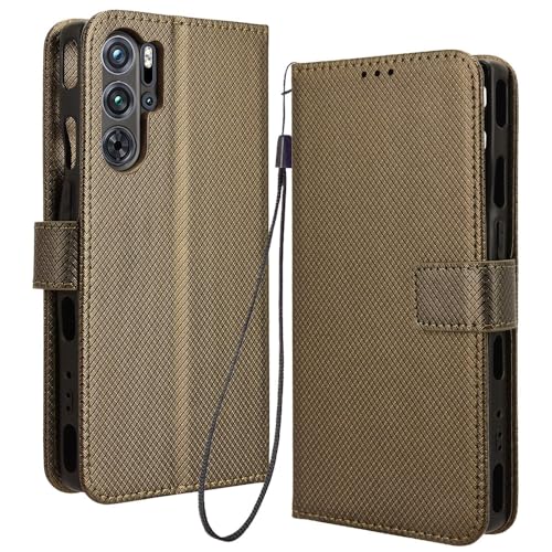 RonRun Funda ZTE Nubia Red Magic 9 Pro/Pro+, Funda Libro con Ranuras de Tarjeta, Carcasa con Tapa de PU Cuero Compatible para ZTE Nubia Red Magic 9 Pro/Pro+, marrón