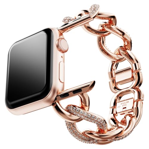 Image of Swarovski Sparkling princess strap, For Apple Watch 40mm & 41mm, Rose gold tone, Rose gold-tone finish