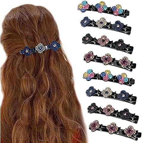 Sparkling Crystal Hair Clips with Four-Leaf Embellishments Cover