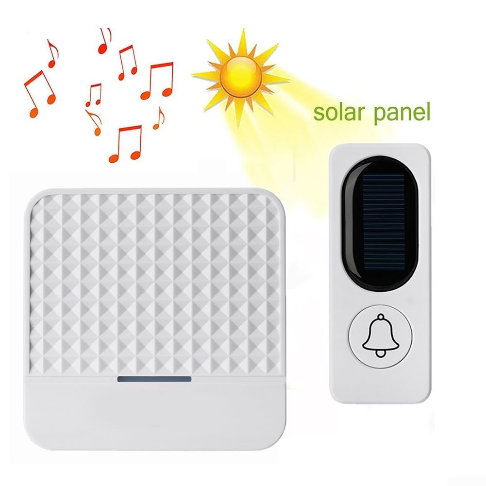 Timbre inteligente inalámbrico con energía solar, timbre inteligente inalámbrico, timbre de música de larga distancia para hogares grandes, timbre de video inteligente con vista en vivo, detección