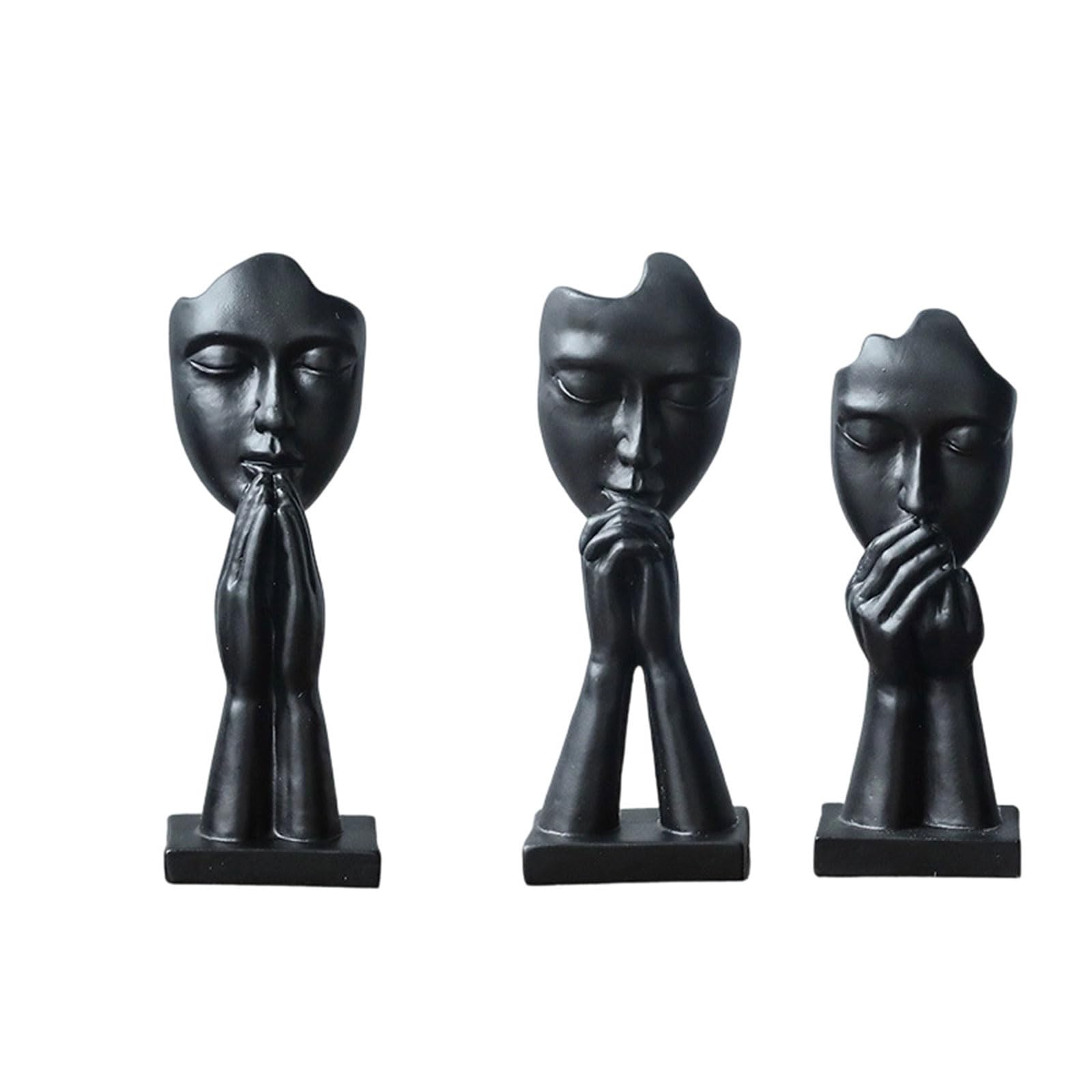 Klynovalu Of 3 Abstract Prayer Statues Resin Figurines Ornaments Blessing Women Men Housewarmings Present Abstract Art Figurines