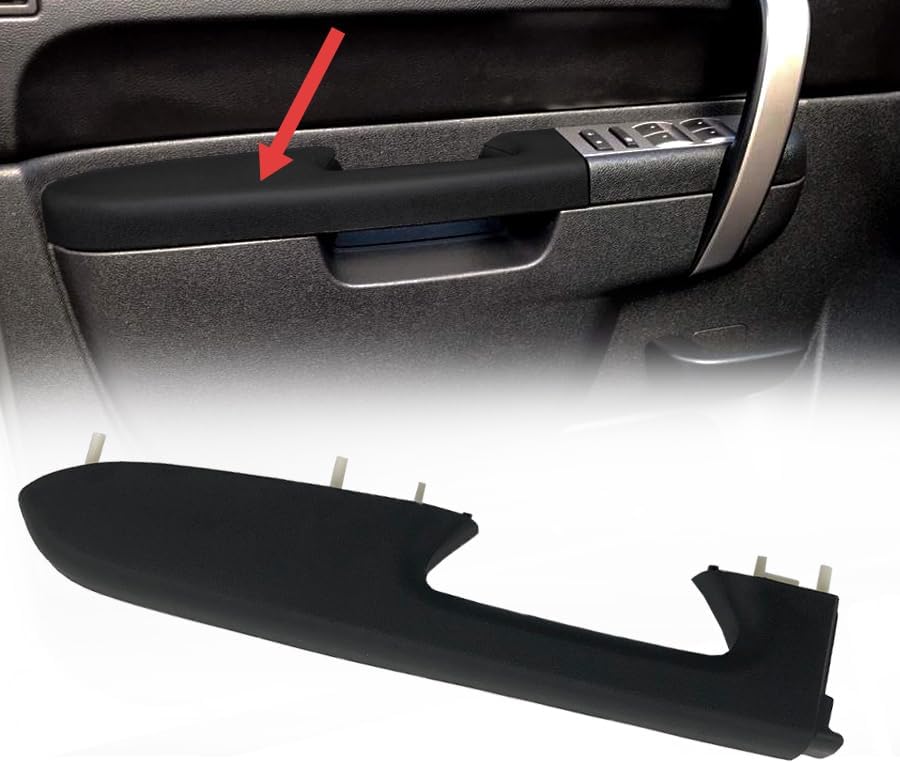 Left Driver Side Armrest Cover for 2010-2014 Chevy Silverado 1500 2500HD 3500HD/ GMC Sierra 1500 2500HD 3501HD Door Panel Replacement(Black)