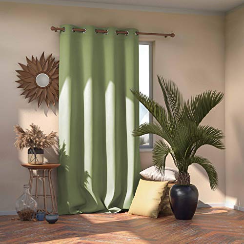 AmeliaHome Blackout Rideau occultant 140 x 270 cm Vert Pistache 1 pièce Rideau décoratif occultant