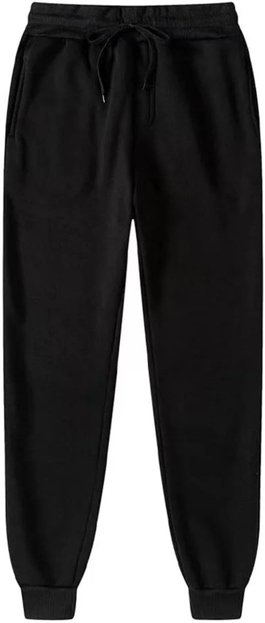 Men's Sweatpants Thick Wide Leg Straight Loose Track Pants with Thermal Velvet Lining for Daily Casual Wear