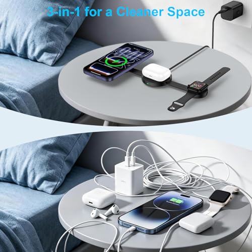 18W Fast Wireless Charging Station MagSafe Charger Stand for iPhone 17e 17 - image 7