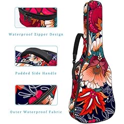 Étui de protection rembourré pour guitare acoustique et classique Motif fleur et baleine Bleu, Multicolore 07, 42.9×16… - Les Beatles, Paul McCartney, John Lennon, RIngo Starr, George Harrison Étui de protection rembourré pour guitare acoustique et classique Motif fleur et baleine Bleu, Multicolore 07, 42.9x16… – Image 4