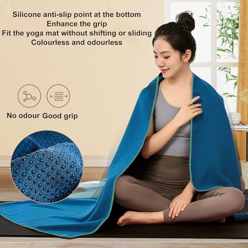 Yoga Towel Non Slip Hot Yoga Towel for Mat 24" x72" Yoga Blanket Travel Yogas Mat Towell Quick Dry Gym Fitness Mat Towell with Grip Dot Microfiber Yogas Mats Cloth Hot Mat Cloth with Mesh Carrying Bag - Image 6