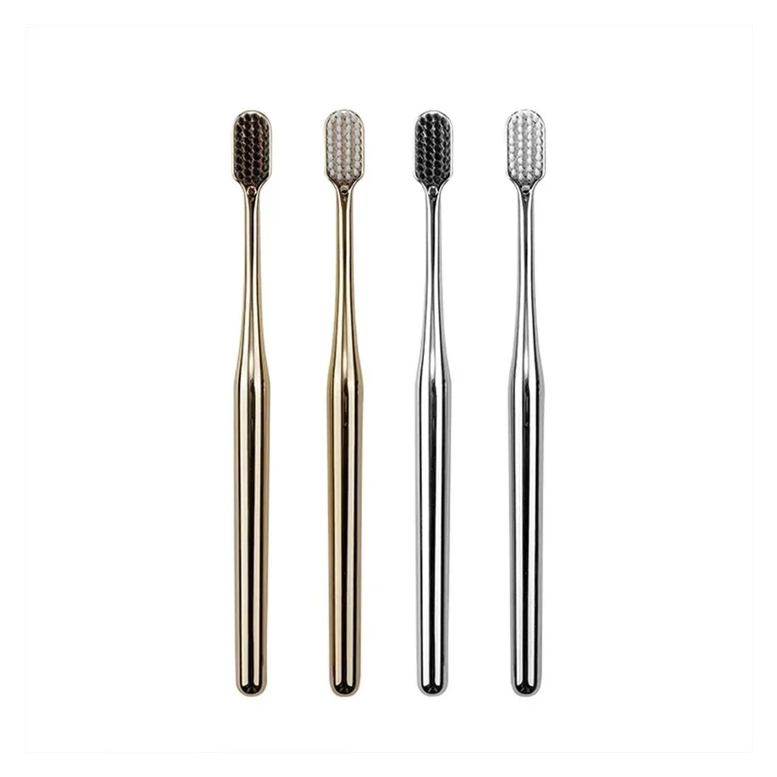 KUNYOS Manual toothbrush 1/2/3/4pcs Gold Toothbrush Luxury Soft Teeth Brush Men Women Adult Toothbrushes Electroplated Brushes Brush(4pcs mixed)