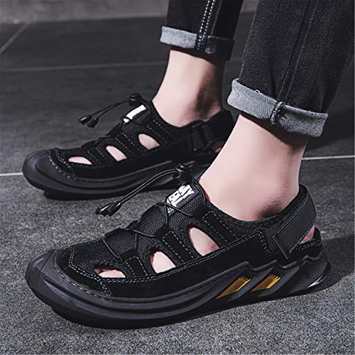 Qiucdzi Men's Outdoor Hiking Sandals, Closed Toe Athletic Sport Sandals Water Shoes Waterproof