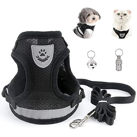 BOJLY Cat Harness and Lead Set with Pet ID Tag Escape Proof for Kitten and Puppy Small Dog, Adjustable Reflective Safe Harness for Outdoor Walking Cover