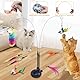 Interaktives Katzenspielzeug Angel mit Feder- 20 STK Katzenspielzeug Selbstbeschäftigung Intelligenz Spielzeug für Katzen,Cat Toys Katzenangel mit Saugnapf Stabil für Kitten Katzen,3 Interaktive Modi