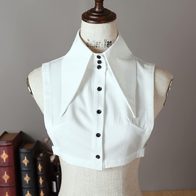 DNLKWGO White Dickey Collar Half Shirt - Detachable False Collar Blouse for Women - Image 3