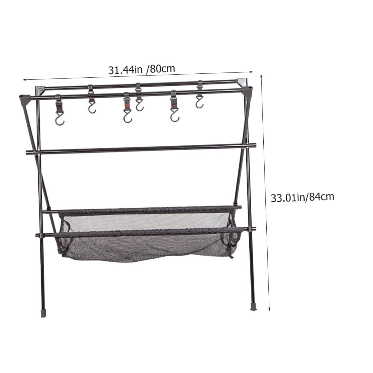Alipis 1 Set Collapsible Camping Rack Portable Tripod Grill Storage Stand for Outdoor Cooking Picnics Hiking for Hanging Kitchenware Clothes Sundries